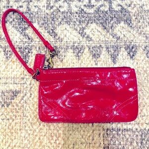Dark Pink Coach Wristlet
